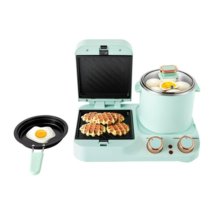 Miduo 3 in 1 Multifunctional Breakfast Station Retro Household Electric Sandwich Maker w/Anti-scald Handle 110V, Size: 34.5*16.5*29cm/13.58*6.5*11.4in