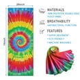 thumbnail image 2 of Rainbow Tie Dye Spiral Hot Yoga Mat Towel Non Slip for Hot Yoga - Quick-Drying Yoga Mat Cover with 4 Corner Pockets with Travel Bag - Hot Yoga Towel Non Slip Grip Moisture Wicking Sweat 70"x26", 2 of 6