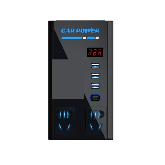 Car Inverter 12v24v to 110v with Type-C Mobile Phone Fast Charging for Car RV Truck ,Easy to Operate