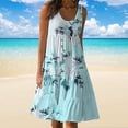 thumbnail image 2 of Hwmodou Women Dresses Summer Casual Dress Crew Neck Sleeveless Vacation Simple Tank Dress Beach Daily Swing Dress Fashion Loose Midi Dress Holiday Female Sundress, 2 of 5