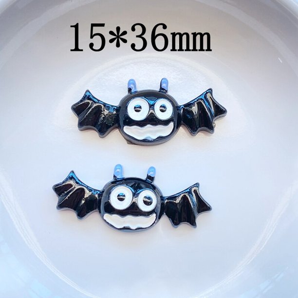 Cabujones de resina con parte trasera plana para Halloween, accesorio de decoración artesanal de joyería para álbum de recortes, dibujado a mano, novedad, 10 unidades