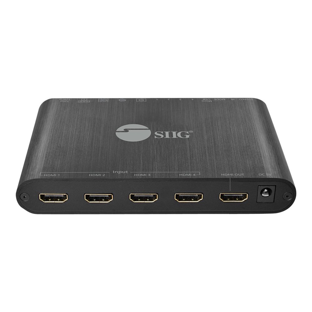 SIIG 4x1 HDMI Seamless QuadSplit MultiViewer Video/audio switch 4