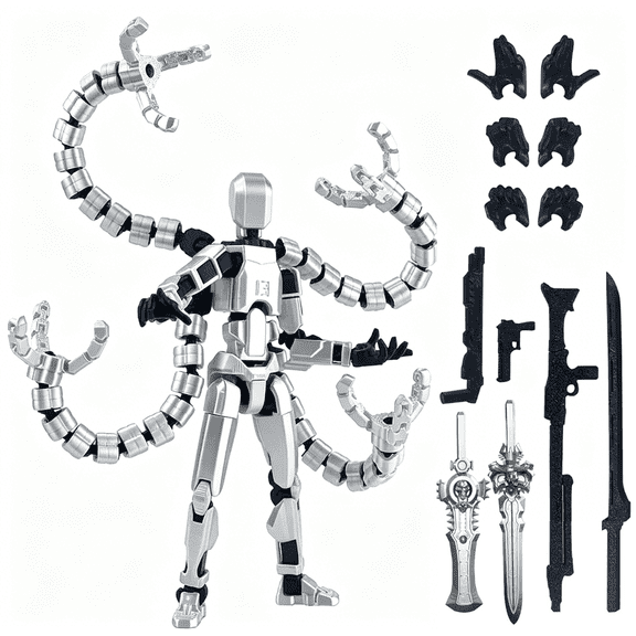 T13 Action Figure Set - (Assembled) 3D Printed Action Figure, Titan 13 Action Figure, Multi-Jointed Movable Dummy 13, Robot Action Figure, Birthday Gifts for Boys, Girls Desktop Decorations