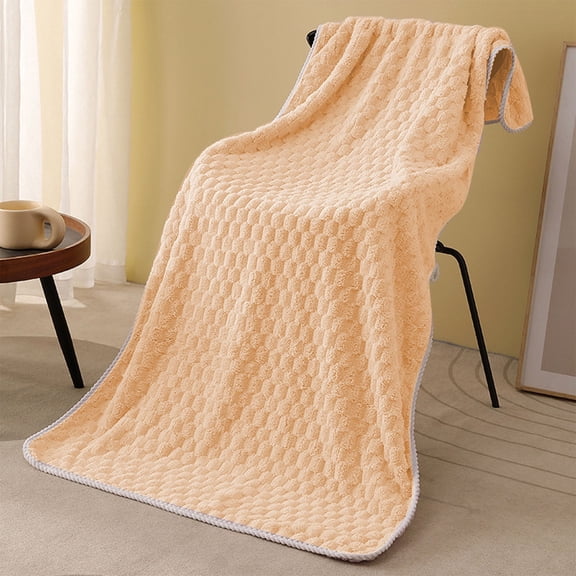 Bathroom Towels,Oversized Bath Towels Extra Large 35x67 Inch Shower Towels Highly Absorbent Quick Dry Towel Textured Soft Bath Sheet Towels for Adults Fitness Camping Spa (Orange)