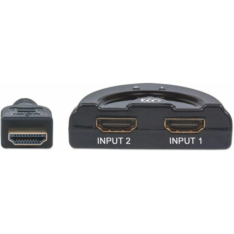 Manhattan 2-Port HDMI Switch - Connect 2 Devices To 1 TV, 1080p, 3D & Audio Support, Plug & Play