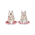 thumbnail image 2 of Loicainy ﻿Toddler Kids Girls Christmas Overalls 12 18 24 Months 2T 3T 4T 5T Santa Claus Embroidery Sleeveless Square Neck Plaid Bell Bottoms Jumpsuit, 2 of 9