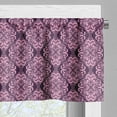 thumbnail image 3 of Ambesonne Plum Pink Valance Pack of 2, Damask Floral Swirls, 42"X18", Plum and Pale Pink, 3 of 5