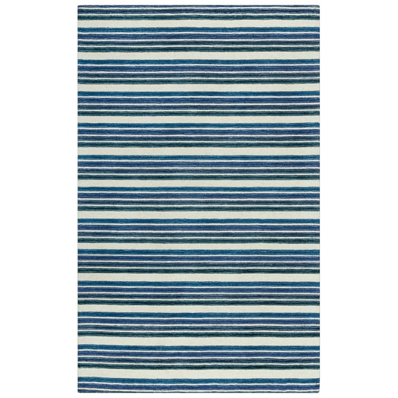 Rizzy Home Tetra Striped Contemporary Area Rug, Blue