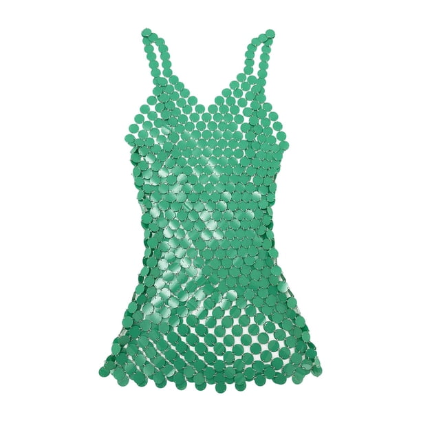 Vestido ceñido con Lentejuelas Sunnimix para mujer con cuello en V verde