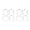 thumbnail image 2 of Stainless Steel Fondant Biscuit Cookie Cutter Cake Pastry Cookie Cutter Puzzle Mold 8 Pcs,8 x biscuit shapes,silver, 2 of 6