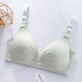 thumbnail image 2 of Elainilye Fashion Breast Feeding Bras for Women Gathering Bra Pregnant Underwear During Pregnancy Front Button Feeding Thin Style,Green, 2 of 4