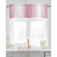 thumbnail image 2 of Pink White Ombre Kitchen Valances for Windows Farmhouse Linen Window Valance Curtain for Living Room Window Treatment Romantic Minimalist Modern Art Valance Rod Pocket Topper Drape, 42 x 12 Inch, 2 of 6