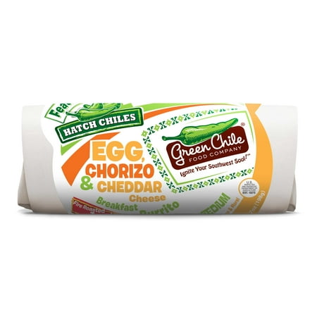 Green Chile Food Egg and Chorizo Breakfast Burrito with Hashbrowns Green Chile Cheddar and Salsa 7 Ounce — 12 per case.