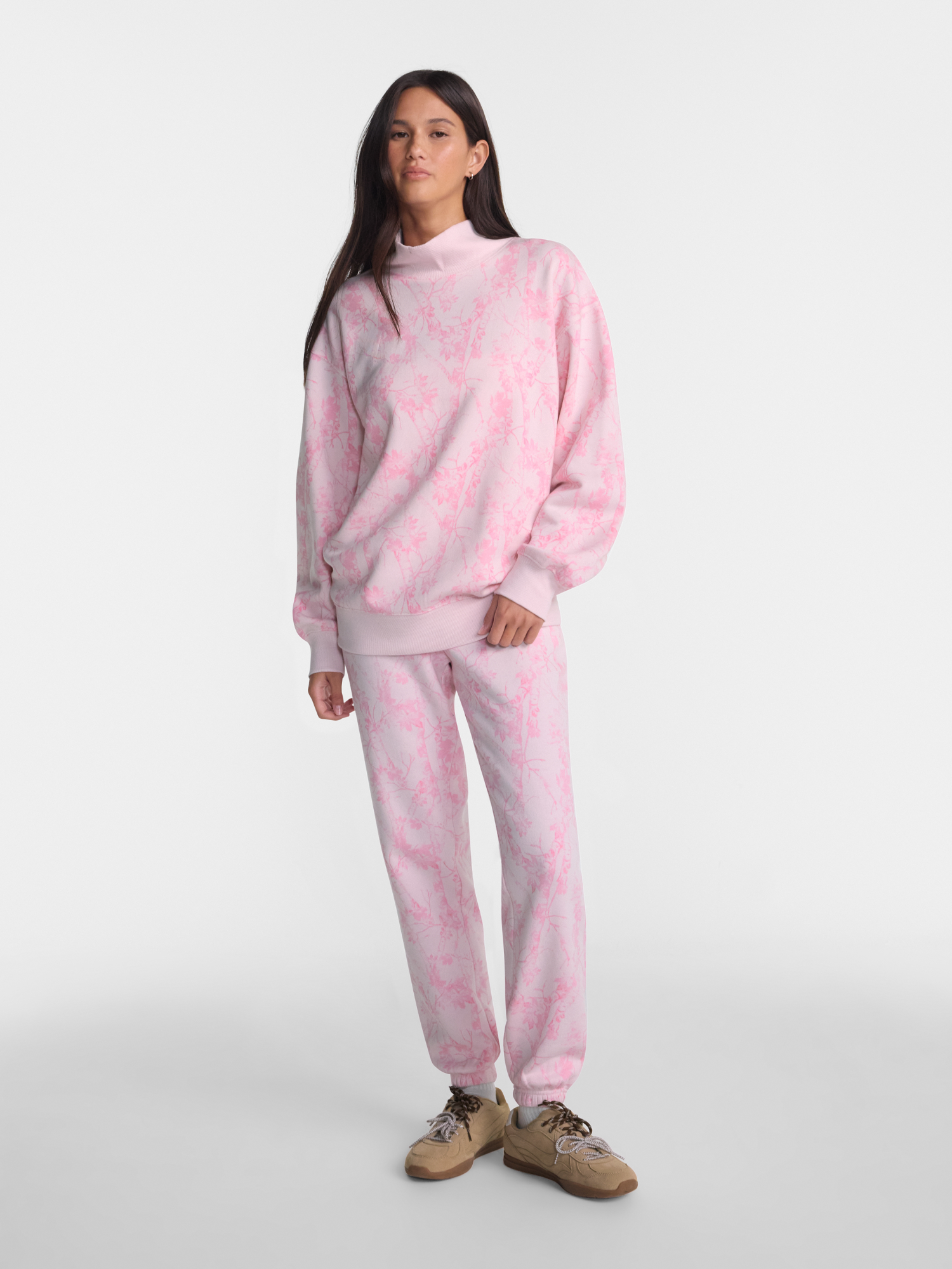 No Boundaries Women's Oversized Mock Neck Sweatshirt photo 2