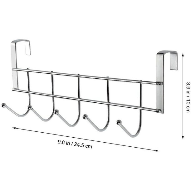 Subolong Hook Rail Stainless Steel Door Hook Coat Hook Coat Hanger With 5 Hooks
