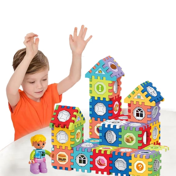 Esaierr 3-7 Y Boys Girls Building Blocks Set Toys for Kids Toddler Colorful Learning Educational Toys Building Block House Toys for Boys & Girls