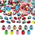 thumbnail image 1 of 600 Pieces Mixed Color Wood Bees and Wood Ladybugs Self-Adhesive Embellishments Tiny Painted Bee and Ladybugs Flatback Stickers for DIY Craft Party Decoration, 1 of 7