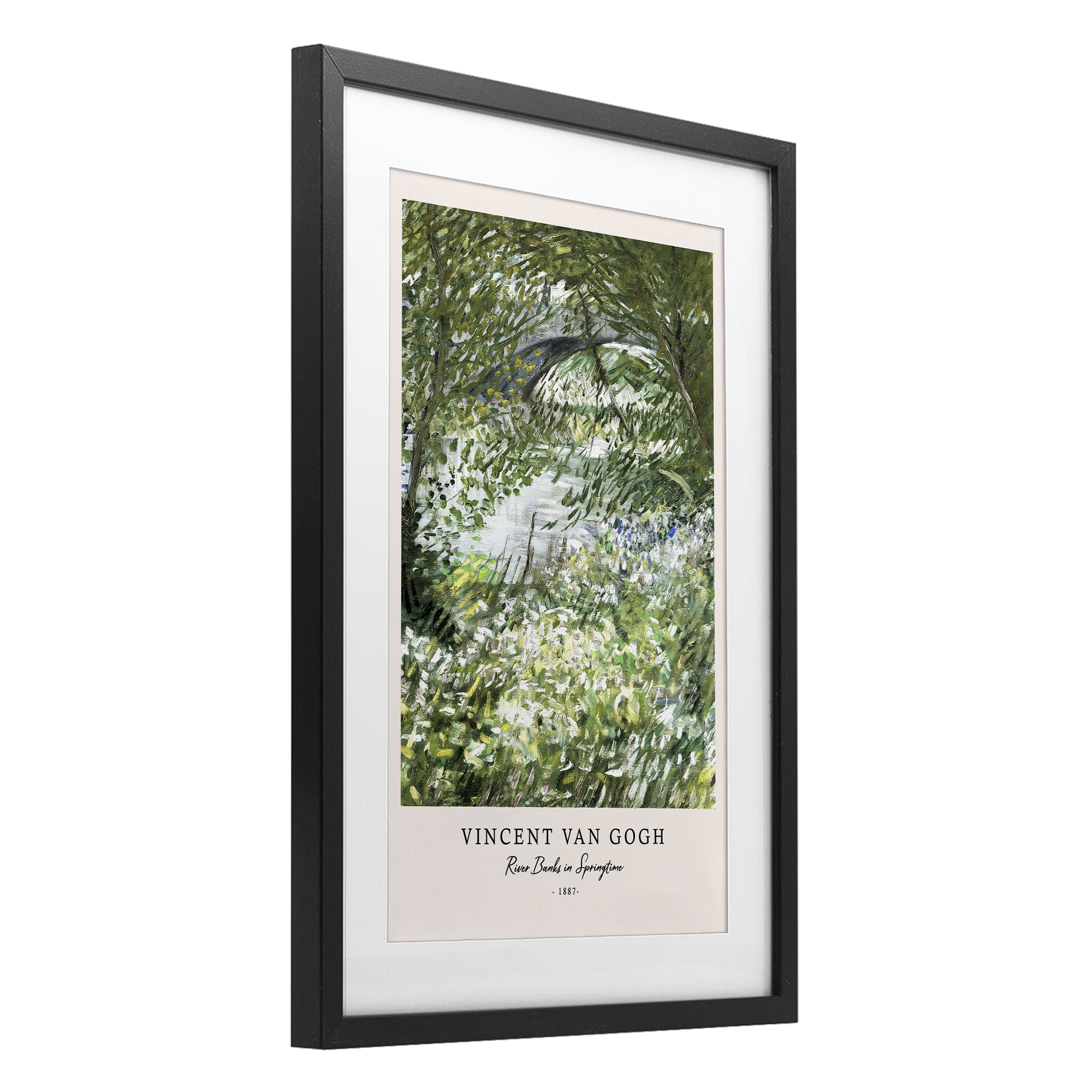 Stupell Industries Classic River Banks At Springtime Black Framed Print Under Glass, design by Vintage Hustle