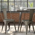 thumbnail image 3 of VINEEGO Metal Dining Chair Indoor-Outdoor Use Stackable Classic Trattoria Chair Fashion Dining Metal Side Chairs for Bistro Cafe Restaurant Set of 4 (Gun), 3 of 8