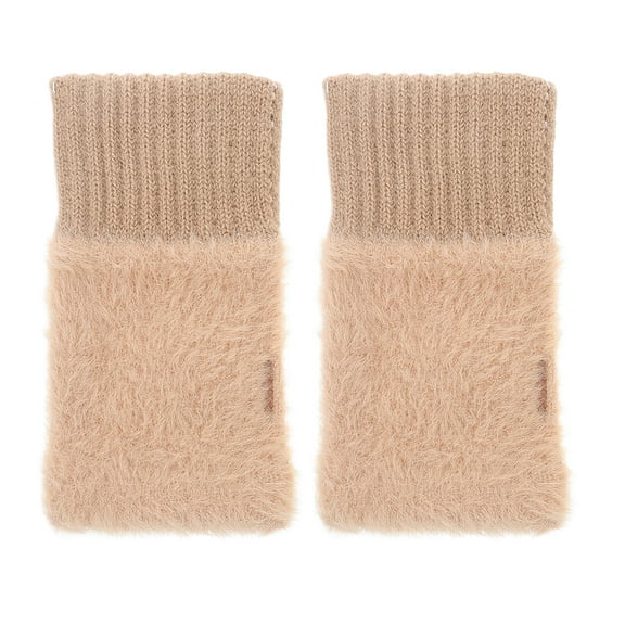 Raindrops 1 Pair Of Warm Fingerless Gloves Comfortable Fluffy Winter Mittens For Women And Girls Solid-Colored Winter Gloves Cold Season Half-Finger Gloves No Burden