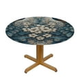 thumbnail image 3 of GOSMITH Square Beautiful Elegant Blue Peacocks Decorative Waterproof Tablecloth for Round Tables White, 3 of 7