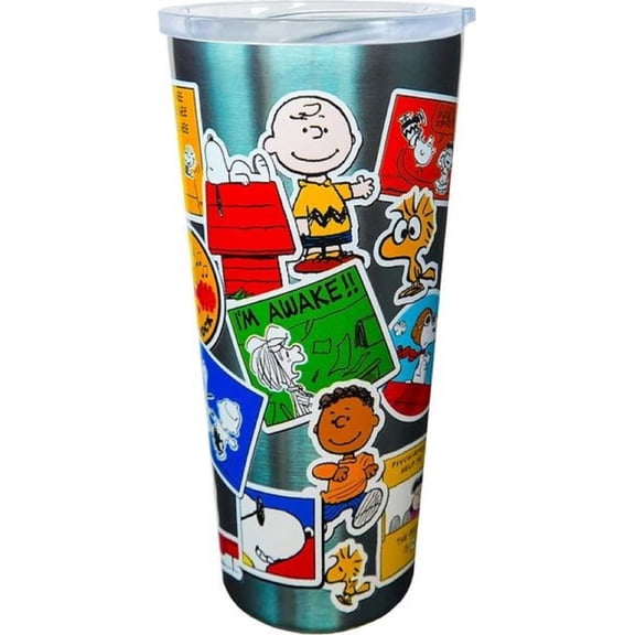 Spoontiques Stainless Travel Mug, 22 Fluid Ounces, Peanuts