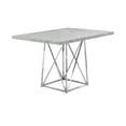 thumbnail image 4 of Dining Table, 48" Rectangular, Small, Kitchen, Dining Room, Metal, Laminate, Grey, Chrome, Contemporary, Modern, 4 of 4