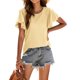 thumbnail image 1 of Camiseta de mujer Minnieouse con volantes color sólido Amarillo L, 1 of 6