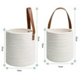 thumbnail image 2 of ibasenice 2-Pack Handwoven White Cotton Planter Baskets for Air Plants, Round Hanging Woven Pots for Home Decor, 2 of 8