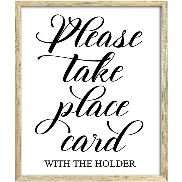 Please Take Place Card With The Holder Wedding Party Sign Seating Dcor Signage - Frame Not Included