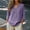 Purple, variant on Women's Cotton Blend V Neck Henley Tunic 3/4 Sleeve Loose Fit Casual Pullover Top Army Green XL(XL)