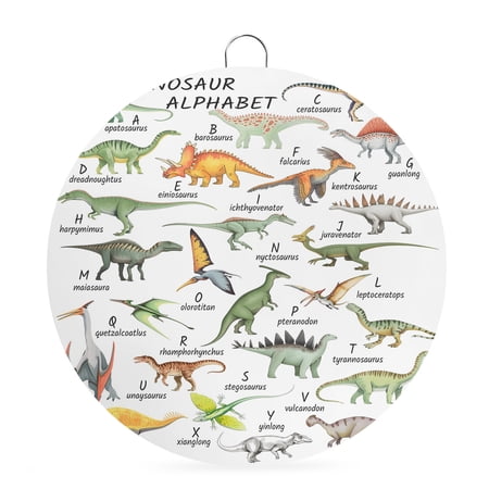 Welcome Sign for Front Door, Dinosaur 6 Inch Round Metal Sign for Home Decoration, Funny Dino Cute Cartoon Boys Girls Children Decorative Wall Signs for Holiday Party Supplies Decor