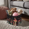 thumbnail image 3 of Yuyamidu Red Mushroom Fabric Storage Basket 6.39 Gal Quilted Storage Basket Portable Folding Storage Laundry Nursery Hamper for Nursery Bedroom Living Room, 3 of 6