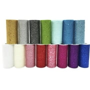 Craft And Party-6"x10 yard (30 FT) Glitter Fiber Net Soft Tulle Roll Fabric Wedding Mesh Wrap
