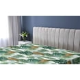 thumbnail image 5 of Ambesonne Tropical Fitted Sheet, Exotic Leaves with Jaguars, Queen Size, Dark Green and Pale Coffee, 5 of 5