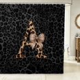 thumbnail image 2 of Manfei Leopard Print Initial A Shower Curtain 72Wx72L,Dreamy Bow Bathroom Curtain,Black Brown, 2 of 5