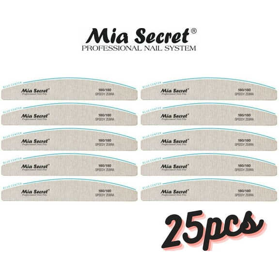 Mia Secret - NAIL FILE - SPEEDY ZEBRA HALFMOON #180 (Z05-H 180/180) x 25