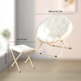 thumbnail image 3 of TOPCHANCES 31" Folding Saucer Chair, Collapsible Lounge Moon Chair with Ottoman, White, 3 of 12