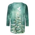 thumbnail image 4 of Holiday Gifts! Titcea Christmas Shirts for Women 3/4 Sleeve Round Neck Glitter Xmas Tree Print Pullover Christmas Sweaters 2024 Fashion Casual Tops, 4 of 5