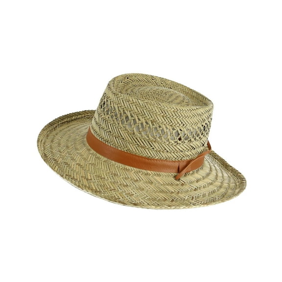 Kenny K Unisex Rush Straw 3 Inch Brim Gambler Hat