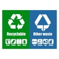 thumbnail image 6 of Huang qing shan Trash Bins - 17.5inW x 17.5inH x 13inD - Double Bin - Green/Blue - Recycle, Trash, Can, Bin, Garbage, Plastic, Wastebasket, Adjustable, Removable, Home, Office, Durable, 6 of 7
