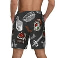 thumbnail image 4 of Uemuo Japanese Sushi Hashi Pattern Mens Swim Trunks Quick Dry Board Shorts with Mesh Lining, Stretch Beach Shorts Quick Dry No-Chafing Board Shorts-Small, 4 of 9