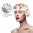 thumbnail image 4 of Kdxio Floral Strawberr Print Shower Cap for Women,Elastic and Reusable,Double Waterproof Layers Bathing Hat, 4 of 9