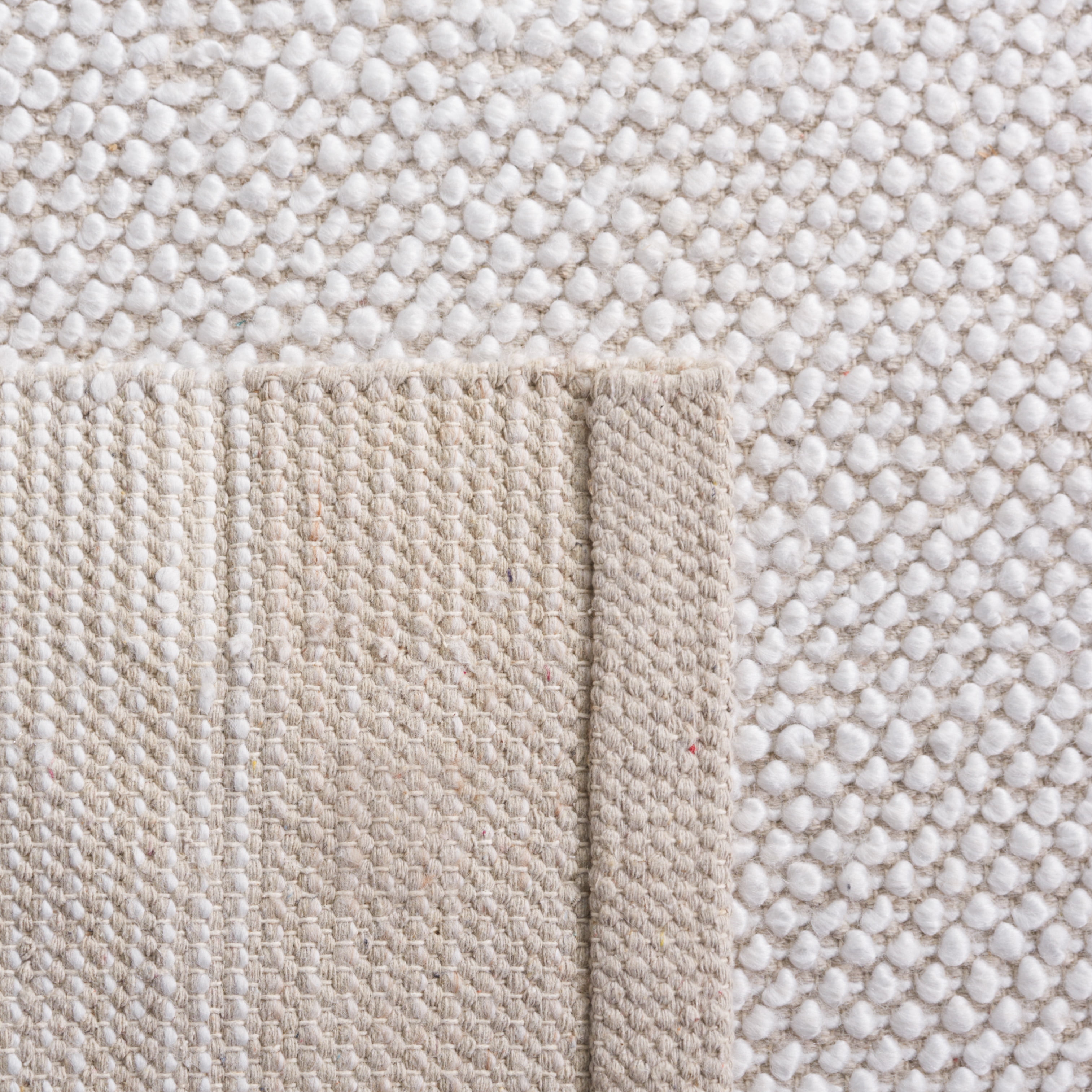 SAFAVIEH Natura Marina Striped Wool Area Rug, Ivory/Beige, 6' x 6' Square
