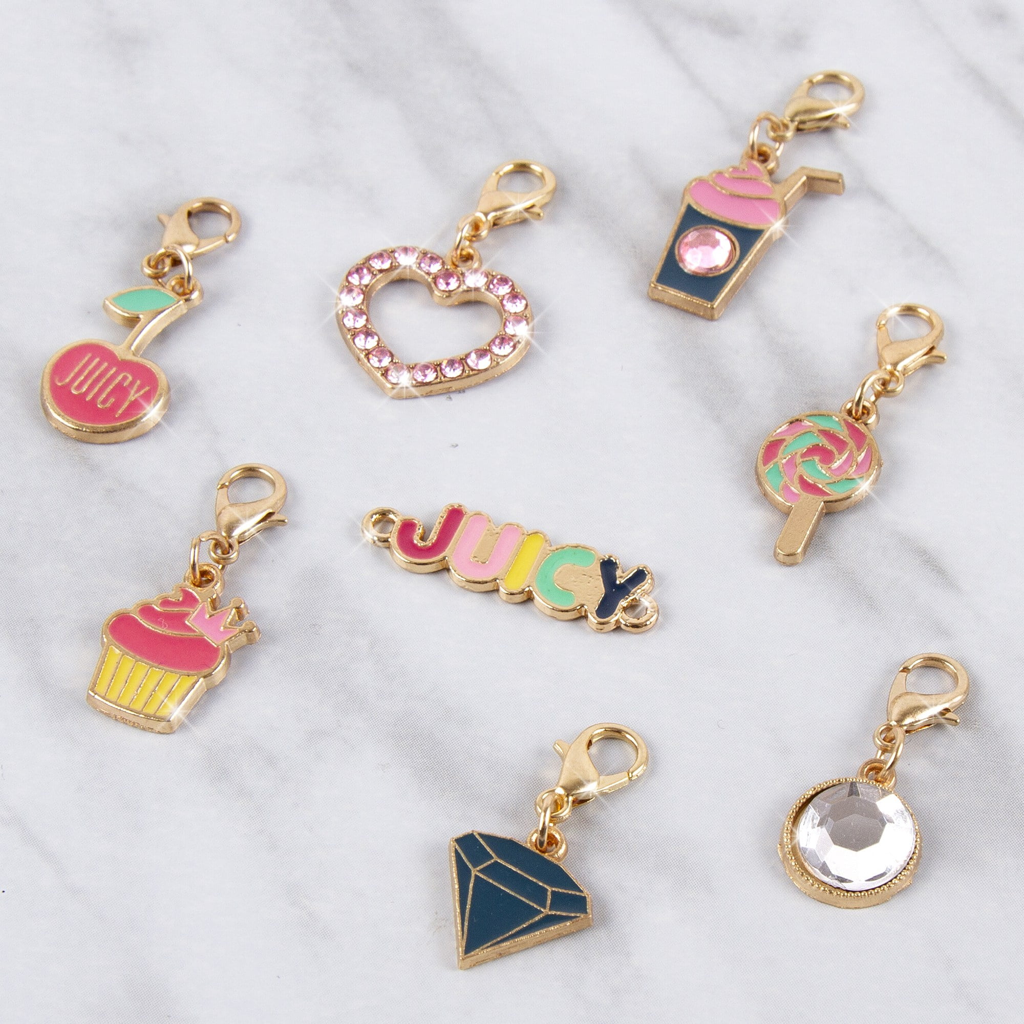Juicy Couture Mini Pink Precious DIY Bracelets Kit Create 8 Unique Charm Bracelets 267 Pieces 8 Charms Tweens Girls Ages 8 Walmart