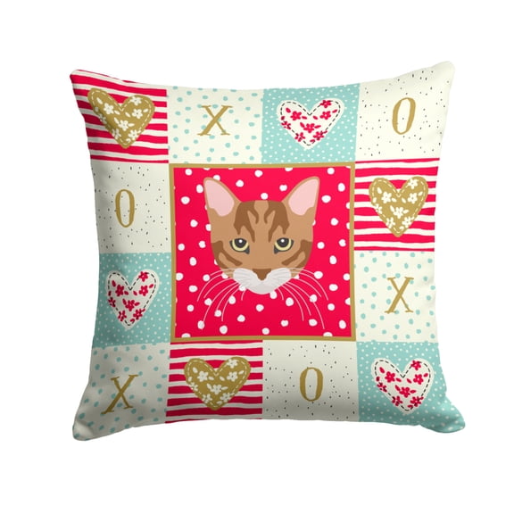 Toyger Cat Love Fabric Decorative Pillow
