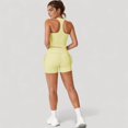 thumbnail image 5 of Women's V-Neck Cropped Tank Top with Racer-Inspired Straps and Smooth Contour Fit for Activewear - Large, Yellow, 5 of 6
