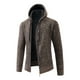 thumbnail image 4 of Cárdigan con cremallera de invierno para hombre, suéter de punto de manga larga sencillo con capucha, chaqueta informal gruesa de polar, 4 of 5