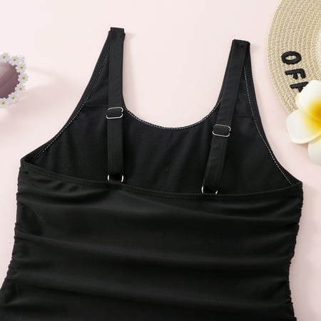 

Gubotare Summer Toddler Girls Solid 1 Piece Swimwear Beach Onesie Swimsuit Bikini Swimsuit Girls 14 16 Black 11-12 Years