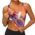 thumbnail image 3 of Balery Sunset Cloud Corgi Sujetadores deportivos con espalda cruzada para mujer, acolchados, sin costuras, de alto impacto, ideales para yoga, gimnasio, entrenamiento y fitness.-XX-Large, 3 of 8